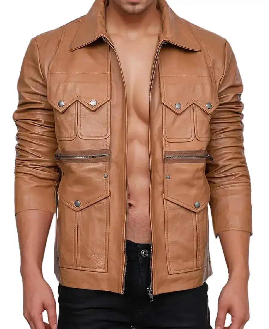 Men’s Versatile Tan Brown Leather Jacket Men’s Versatile Tan Brown Leather Jacket - Trendy Leather Jackets