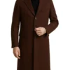 Men's Javier Brown Single Breasted Wool Coat - Trendy Leather Jackets