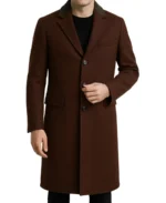 Men's Javier Brown Single Breasted Wool Coat - Trendy Leather Jackets