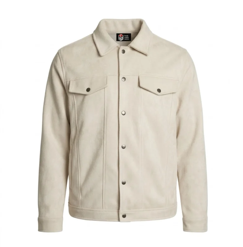 Off White Faux Suede Jacket