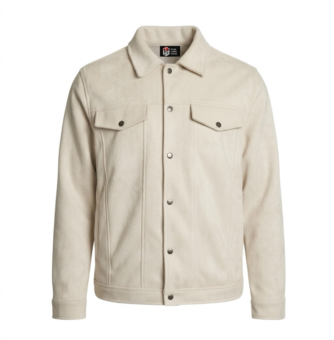 Off White Faux Suede Jacket