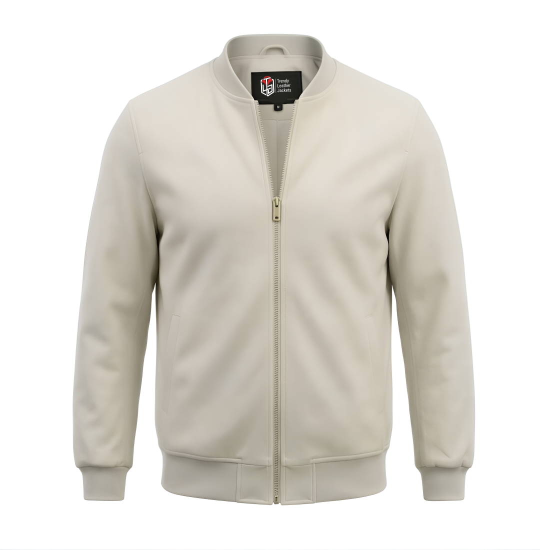 Off White Wool Blend Felt Jacket