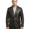 Premium Black Lambskin Leather Blazer - Trendy Leather Jackets