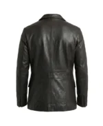 Premium Black Lambskin Leather Blazer Back - Trendy Leather Jackets