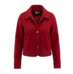 Red Wool Blend Felt Jacket