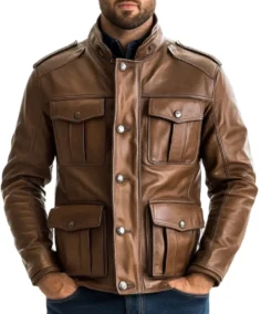 Rowan Brown Bomber Leather Jacket - Trendy Leather Jackets