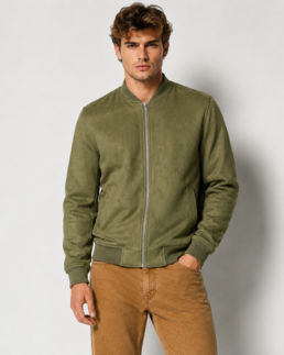 Shop Men Signature Sage Green Faux Suede Jacket - Trendy Leather Jackets