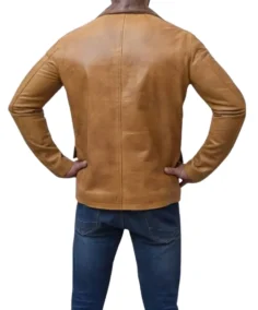 Men's Plain Brown Leather Coat