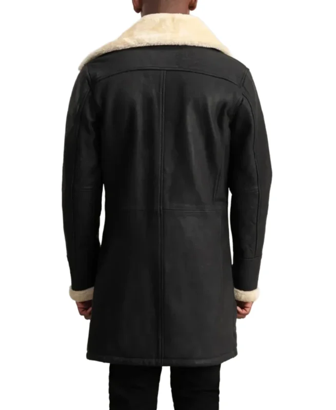 Shop The Men's Black Sheepskin Shearling Leather Coat - Trendy Leather Jackets