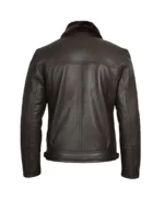 Shop The Men's Cognac Moto Shearling Leather Jacket - Chocolate Brown