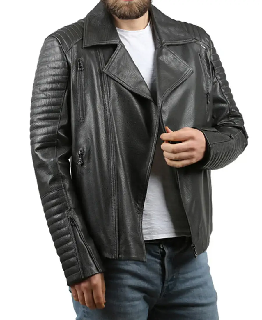 Men'S Fossett Black Biker Leather Jacket Men'S Fossett Black Biker Leather Jacket - Trendy Leather Jackets