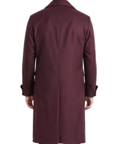 Shop The Men's Luke Burgundy Double Breasted Wool Coat - Trendy Leather Jackets