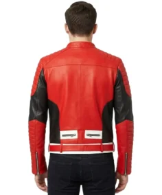 Shop The Men's Red And Black Padded Motorcycle Jacket - Trendy Leather Jackets