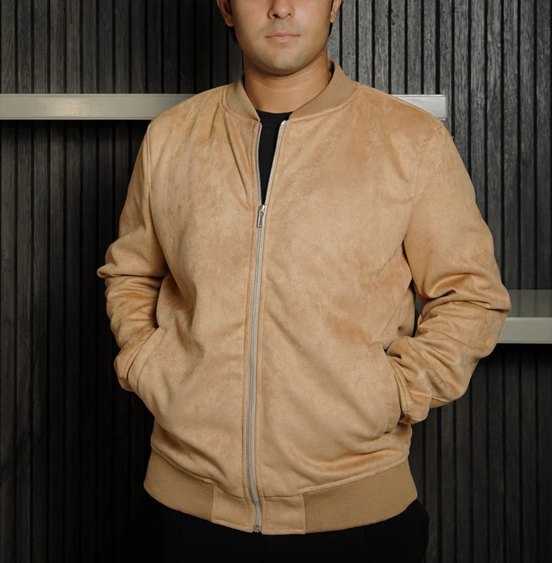 Shop The Men’s Signature Camel Faux Suede Jacket - Trendy Leather Jackets