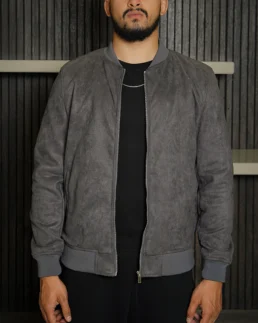 Shop The Men’s Signature Grey Faux Suede Jacket - Trendy Leather Jackets