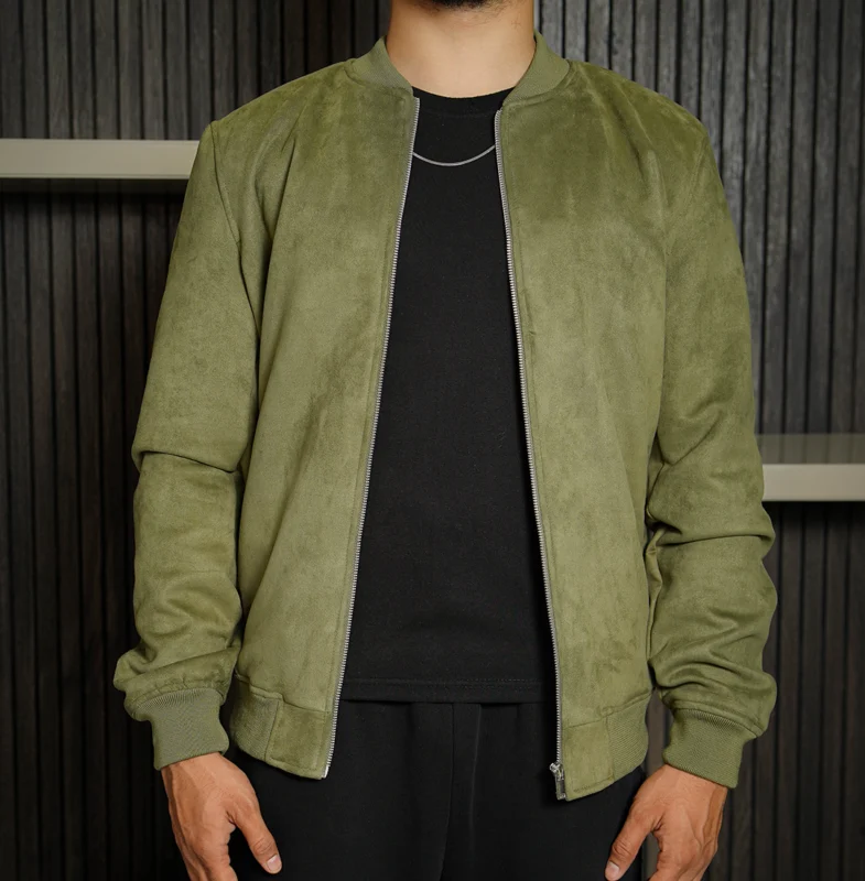 Shop The Men’s Signature Sage Green Faux Suede Jacket - Trendy Leather Jackets