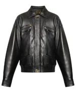Men's Flap Pocket Black Leather Jacket - Trendy Leather Jackets