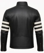 Shop The Men's White Stripe Moto Leather Jacket - Trendy Leather Jackets