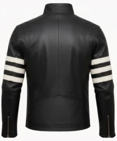 Shop The Men's White Stripe Moto Leather Jacket - Trendy Leather Jackets