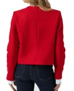 Shop The Women Colette Red Wool Jacket - Trendy Leather Jackets