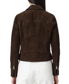 Shop The Women Dark Brown Suede Jacket - Trendy Leather Jackets
