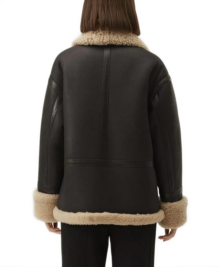 Shop The Women'S Black Faux Sherpa Leather Jacket - Trendy Leather Jackets