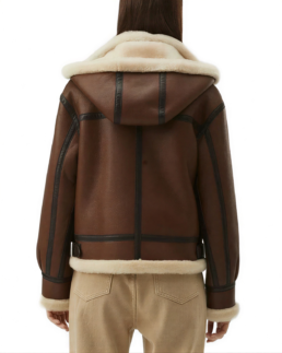 Shop The Women's Brown Sheepskin Aviator Leather Jacket - Trendy Leather Jackets