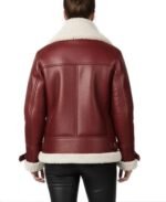 Shop The Women's Burgundy Leather Shearling Jacket - Trendy Leather Jackets