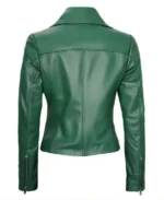 Shop The Women's Green Cafe Racer Leather Jacket - Trendy Leather Jackets
