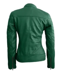 Shop The Women's Green Quilted Leather Jacket - Trendy Leather Jackets