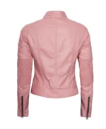 Shop The Women's Pink Biker Leather Jacket - Trendy Leather Jackets