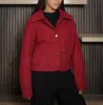 Shop The Women’s Signature Red Wool Blend Felt Jacket - Trendy Leather Jackets