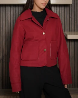 Shop The Women’s Signature Red Wool Blend Felt Jacket - Trendy Leather Jackets