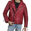 Shop Zerick Red Biker Leather Jacket - Trendy Leather Jackets