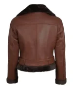 Shop The Women's Cognac Shearling Moto Leather Jacket - Trendy Leather Jackets