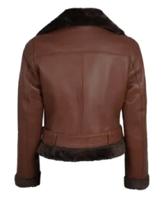 Shop The Women's Cognac Shearling Moto Leather Jacket - Trendy Leather Jackets