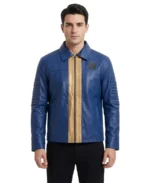 Vault 76 Blue Leather Jacket - Trendy Leather Jackets