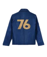 Vault 76 Blue Leather Jacket Back - Trendy Leather Jackets