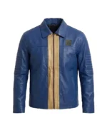 Vault 76 Blue Leather Jacket Front - Trendy Leather Jackets
