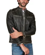 Vintage Black Hamilton Lambskin Leather Jacket Front View - Trendy Leather Jackets