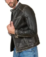 Vintage Black Hamilton Lambskin Leather Jacket Side - Trendy Leather Jackets