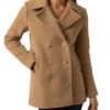 Women Quinn Camel Brown Wool Coat - Trendy Leather Jackets