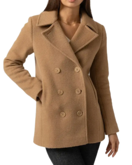 Women Quinn Camel Brown Wool Coat - Trendy Leather Jackets