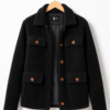 Women Signature Black Faux Sherpa Jacket - Trendy Leather Jackets