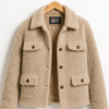 Women Signature Off White Faux Sherpa Jacket - Trendy Leather Jackets