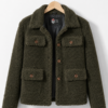 Women Signature Olive Green Faux Sherpa Jacket - Trendy Leather Jackets