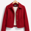 Women Signature Red Wool Blend Felt Jacket - Trendy Leather Jackets