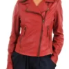 Women's Asymmetrical Leather Biker Jacket - Trendy Leather Jackets