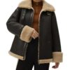 Women's Black Faux Sherpa Leather Jacket - Trendy Leather Jackets