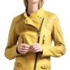 Women's Bright Yellow Leather Jacket - Trendy Leather Jackets